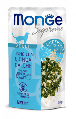 MONGE GATTO SUPREME BUSTA ADULTO TONNO, QUINOA & ALGHE 80 GR