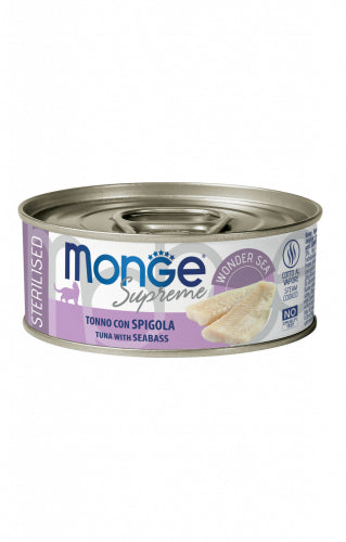 MONGE GATTO SUPREME LATTINA ADULTO STERILIZZATO TONNO & SPIGOLA 80 GR