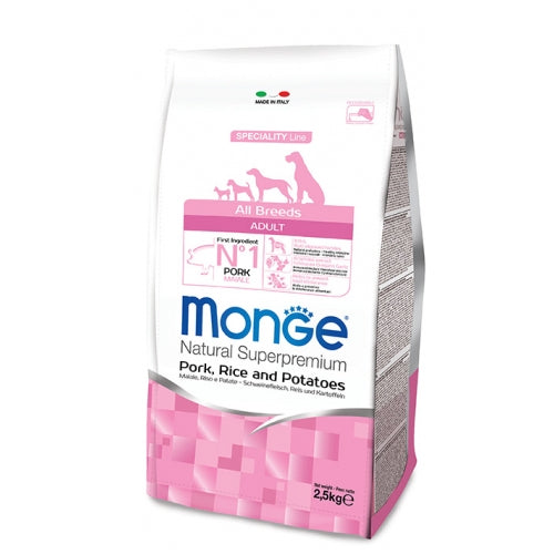 MONGE CANE NATURAL SUPERPREMIUM ADULTO ALL BREEDS MAIALE, RISO & PATATE 12 KG