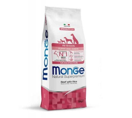 Monge Cane Natural Superpremium PUPPY&JUNIOR All Breeds Manzo & Riso 12 kg