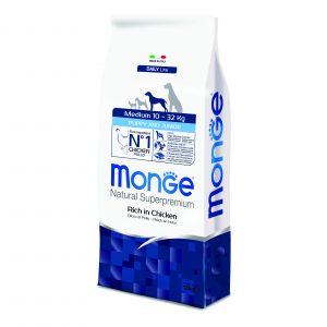 MONGE CANE NATURAL SUPERPREMIUM PUPPY&JUNIOR MEDIUM POLLO 12 KG