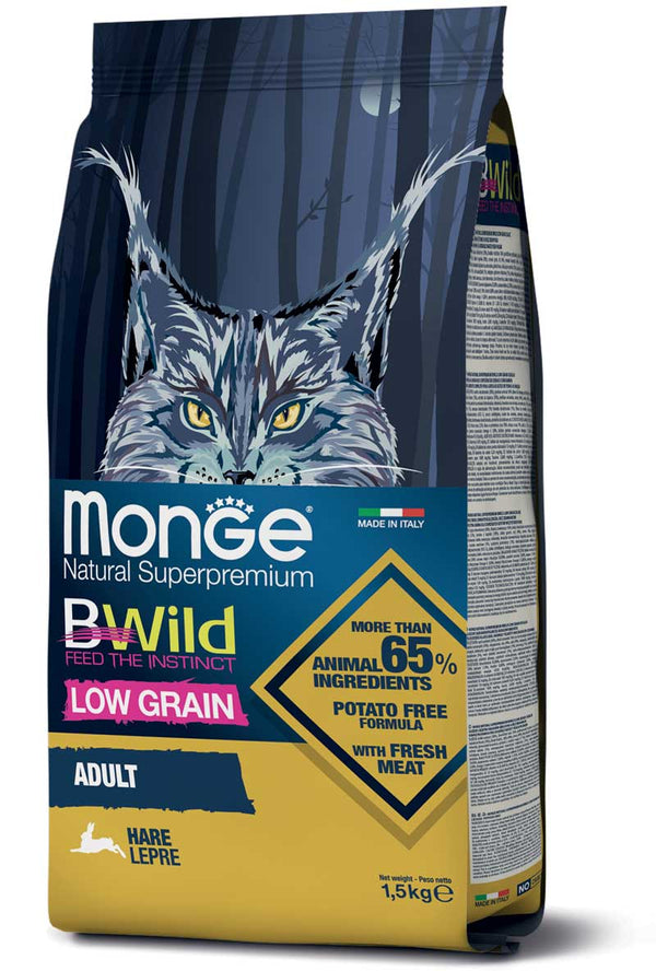 Monge Gatto BWild Low Grain Adulto Lepre 1,5 kg