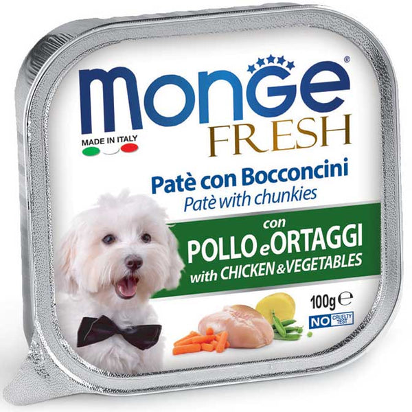 MONGE CANE FRESH VASCHETTA ADULTO POLLO & VERDURE 100 GR