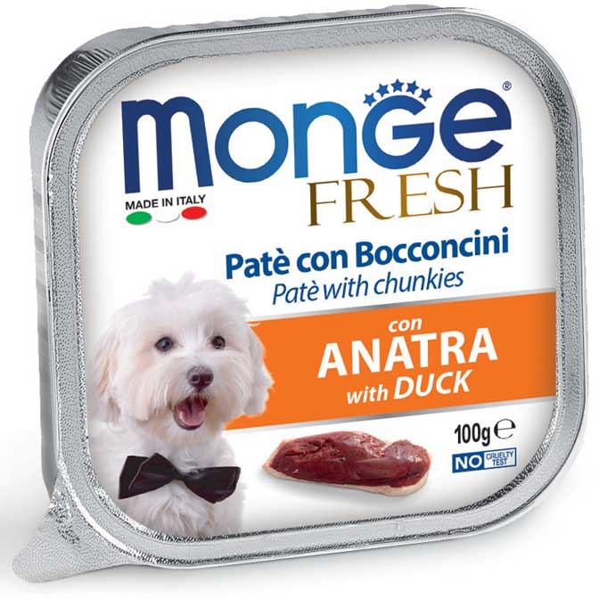 MONGE CANE FRESH VASCHETTA ADULTO ANATRA 100 GR