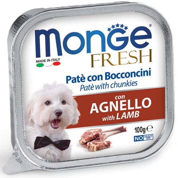 MONGE CANE FRESH VASCHETTA ADULTO AGNELLO 100 GR