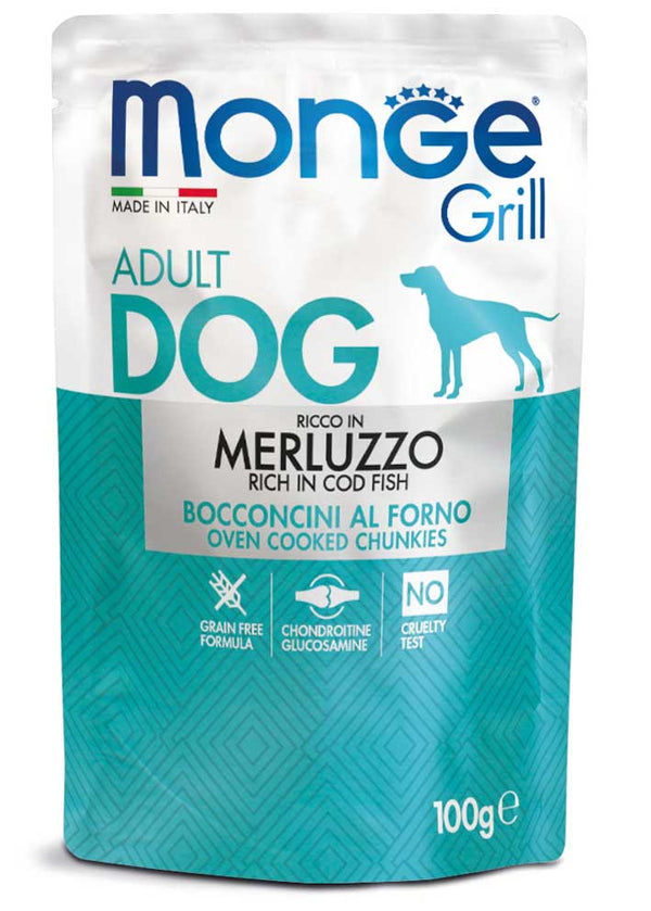 MONGE CANE GRILL BUSTA ADULTO MERLUZZO 100 GR