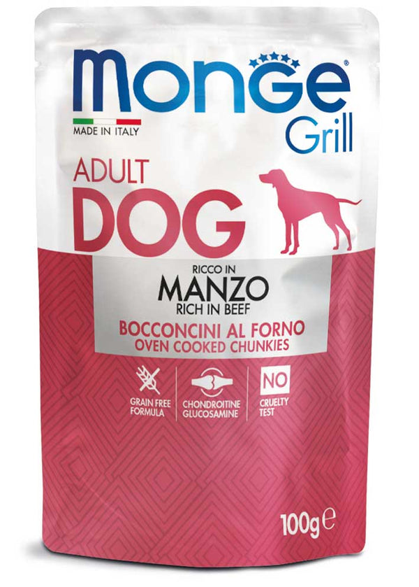 MONGE CANE GRILL BUSTA ADULTO MANZO 100 GR