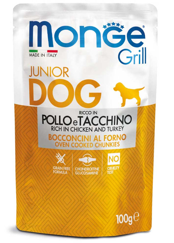 MONGE CANE GRILL BUSTA JUNIOR POLLO & TACCHINO 100 GR