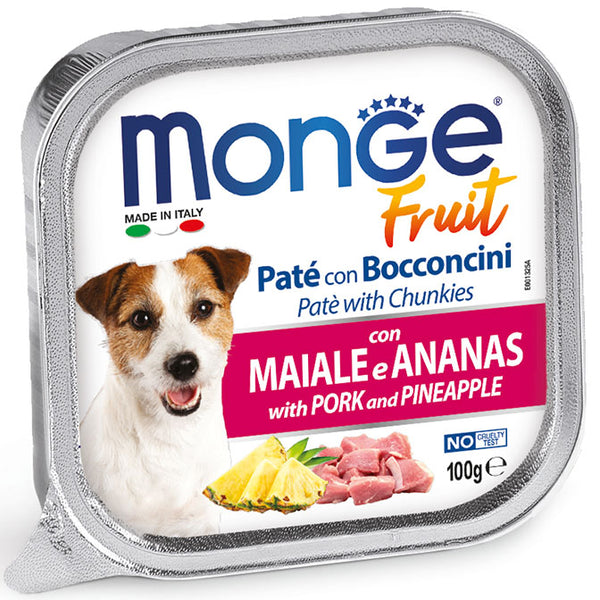 MONGE CANE FRUIT VASCHETTA ADULTO MAIALE & ANANAS 100 GR