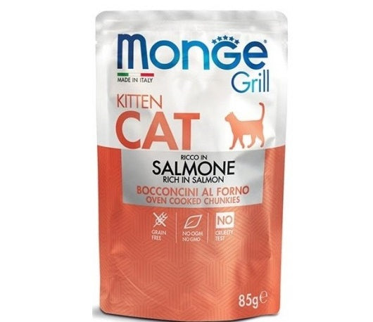 MONGE GATTO GRILL BUSTA KITTEN SALMONE 85 GR