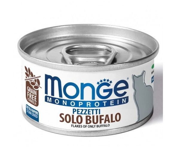MONGE GATTO MONOPROTEIN LATTINA ADULTO SFILACCETTI SOLO BUFALO 80 GR