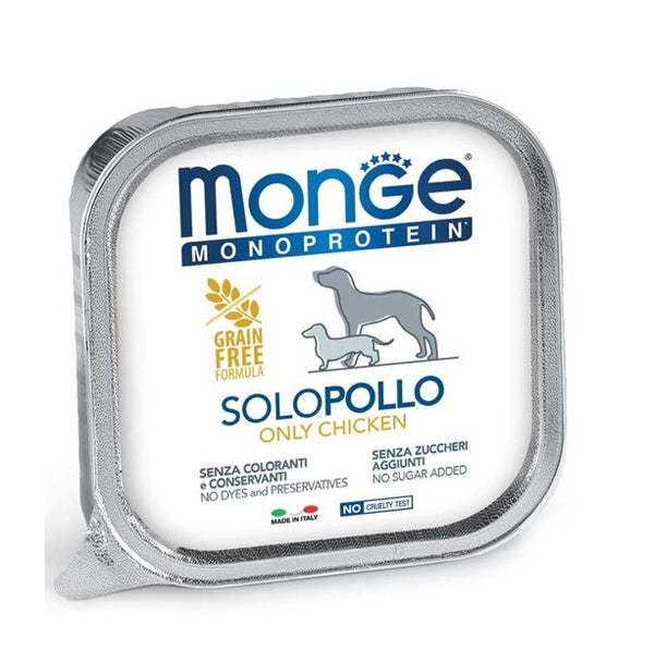 MONGE CANE MONOPROTEIN VASCHETTA ADULTO SOLO POLLO 150 GR