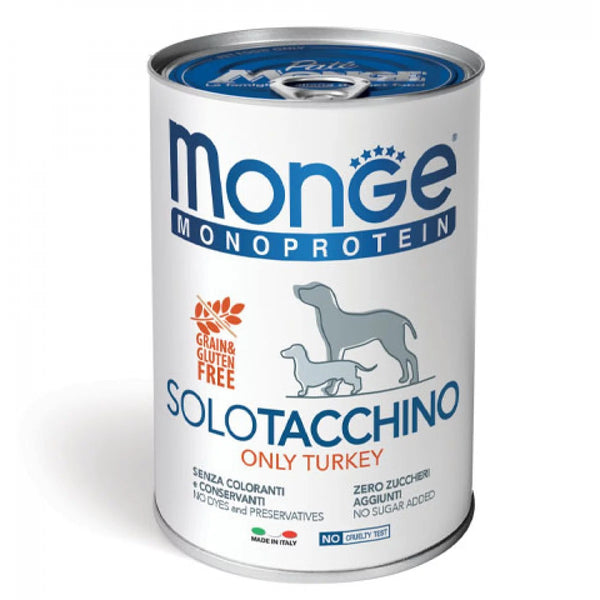 MONGE CANE MONOPROTEIN LATTINA ADULTO SOLO TACCHINO 400 GR