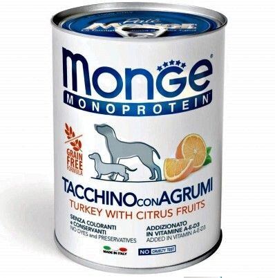 Monge Cane Monoprotein Lattina Adulto Tacchino & Agrumi 400 g