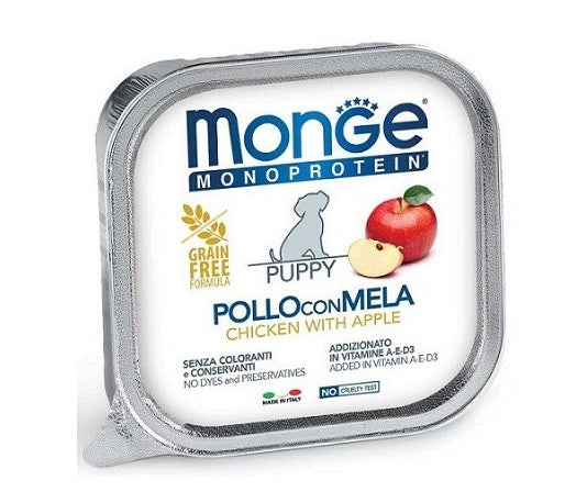 Monge Cane Monoprotein Vaschetta Junior Pollo & Mela 150 g