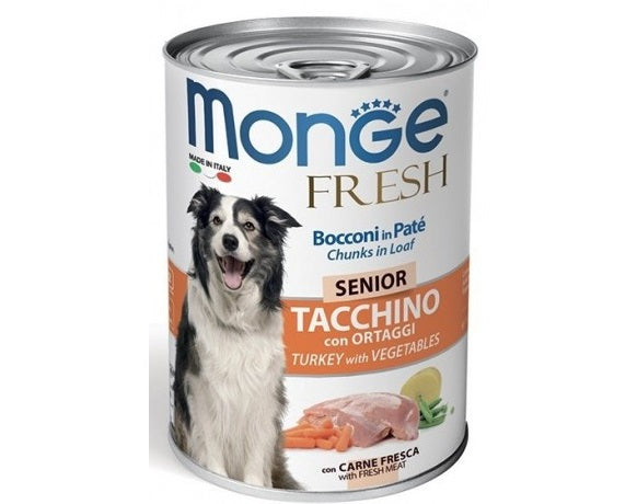 MONGE CANE FRESH LATTINA SENIOR TACCHINO & ORTAGGI 400 GR