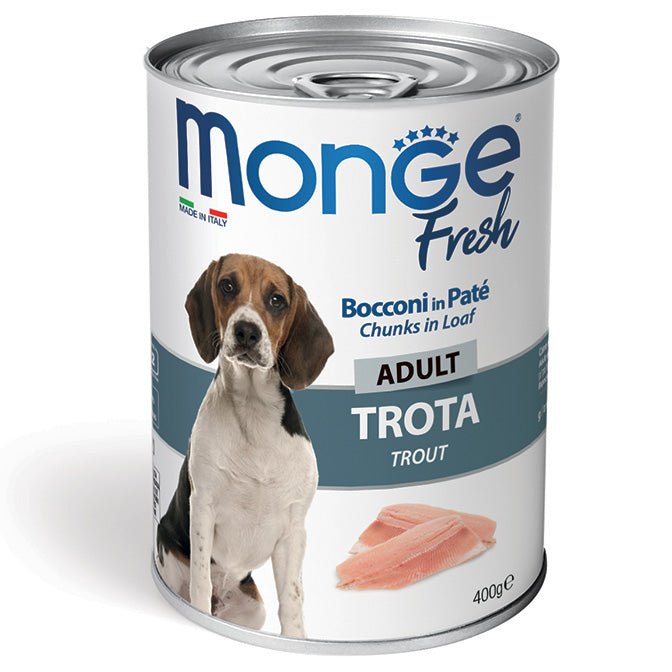 MONGE CANE FRESH LATTINA ADULTO TROTA 400 GR