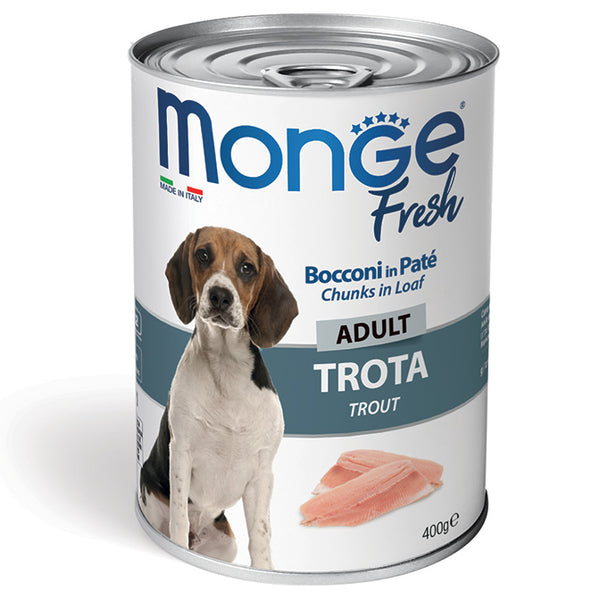 MONGE CANE FRESH LATTINA ADULTO TROTA 400 GR