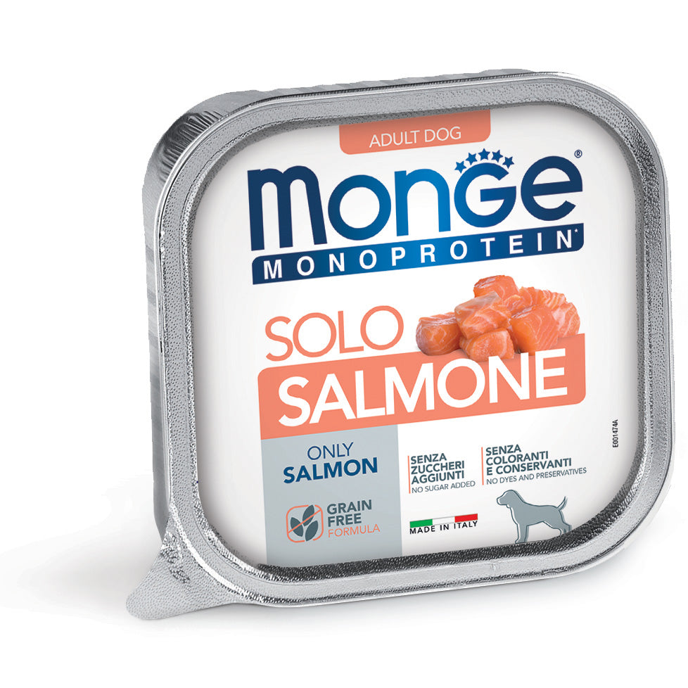 MONGE CANE MONOPROTEIN VASCHETTA ADULTO SOLO SALMONE 150 GR