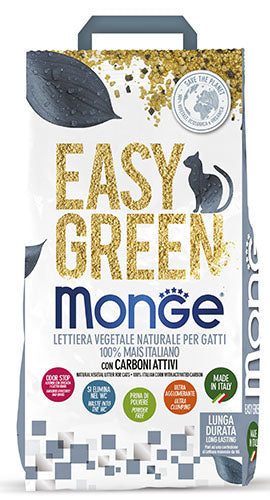 Monge Gatto Lettiera "Easy Green" 100% Mais Italiano con Carboni Attivi 3,8 kg
