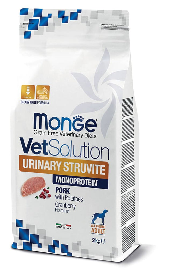 MONGE CANE VET SOLUTION URINARY STRUVITE MONOPROTEIN MAIALE 2 KG