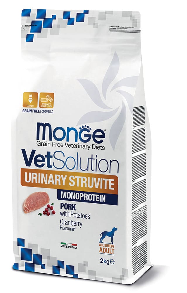 MONGE CANE VET SOLUTION URINARY STRUVITE MONOPROTEIN MAIALE 12 KG