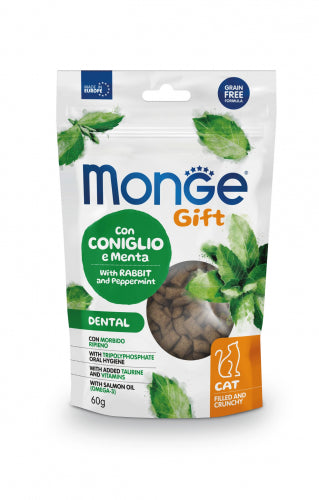 MONGE GATTO GIFT SNACK ADULTO DENTAL CONIGLIO & MENTA 60 GR