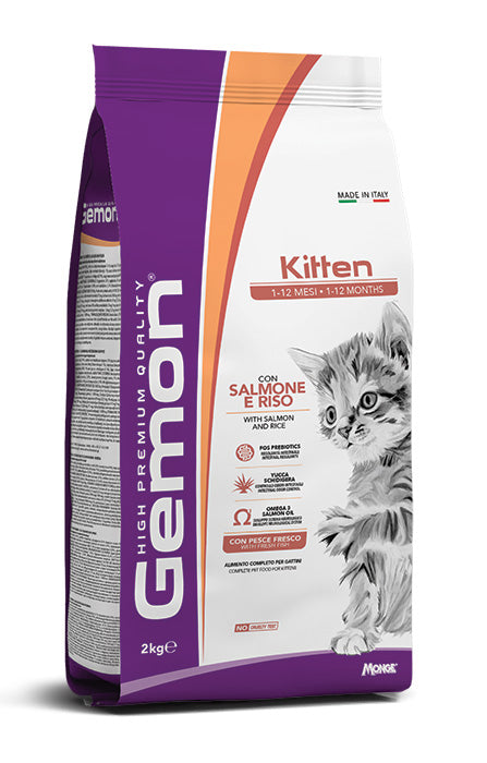 GEMON GATTO KITTEN SALMONE & RISO 2 KG