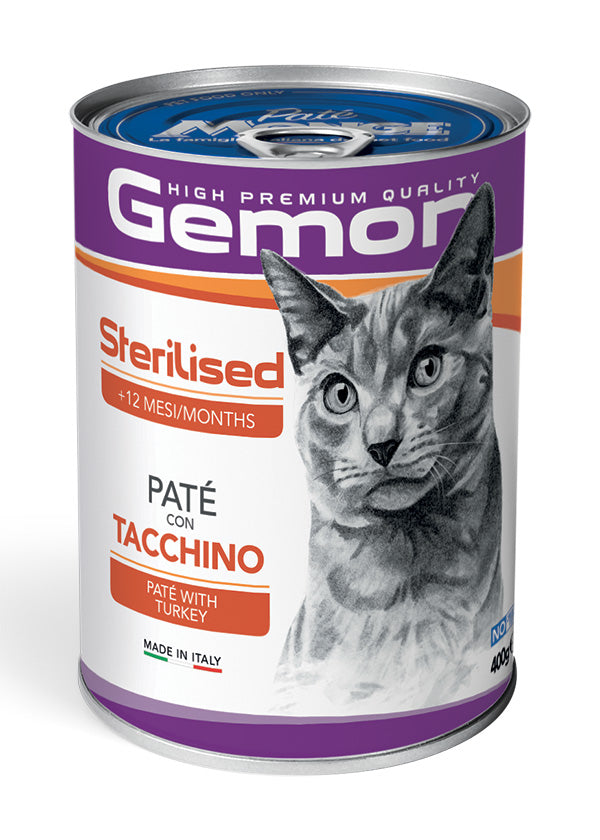 GEMON GATTO PATÈ ADULTO STERILIZZATO TACCHINO LATTINA 400 GR