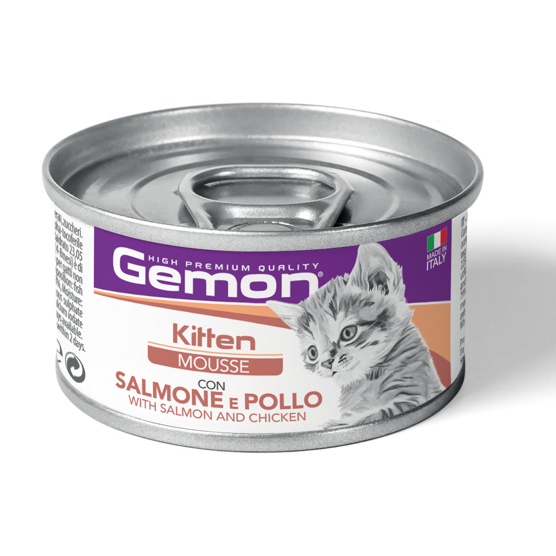 GEMON GATTO MOUSSE KITTEN SALMONE & POLLO LATTINA 85 GR