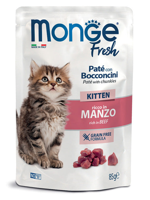 MONGE GATTO FRESH BUSTA KITTEN MANZO 85 GR