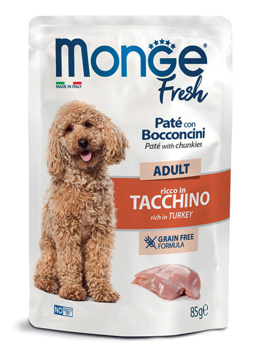 MONGE CANE FRESH BUSTA ADULTO TACCHINO 85 GR