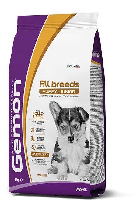 GEMON CANE PUPPY&JUNIOR ALL BREEDS POLLO & RISO 15 KG