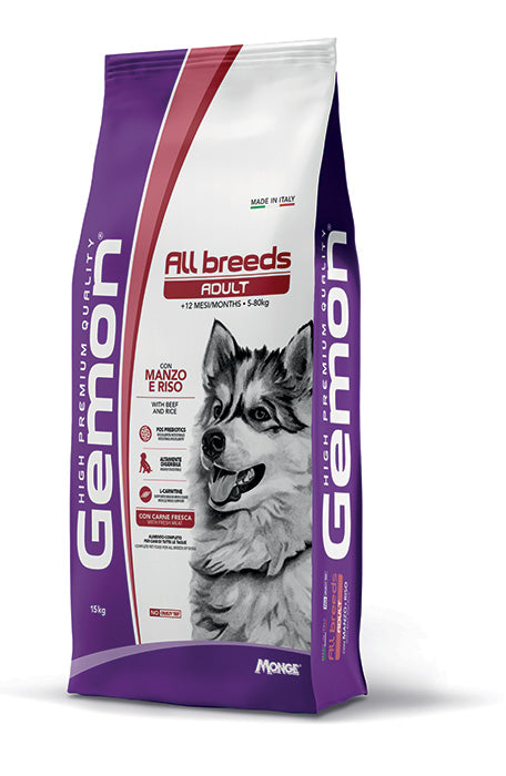GEMON CANE ADULTO ALL BREEDS MANZO & RISO 15 KG