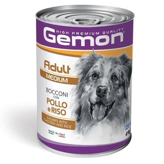 GEMON CANE BOCCONI ADULTO MEDIUM POLLO & RISO LATTINA 415 GR