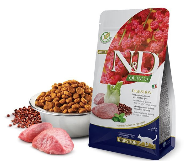 FARMINA GATTO N&D QUINOA DIGESTION AGNELLO, QUINOA, FINOCCHIO & MENTA 300 GR
