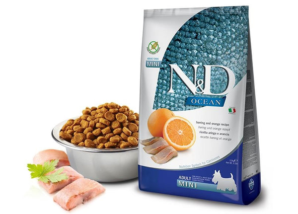 FARMINA CANE N&D OCEAN ADULTO MINI ARINGA & ARANCIA 2,5 KG