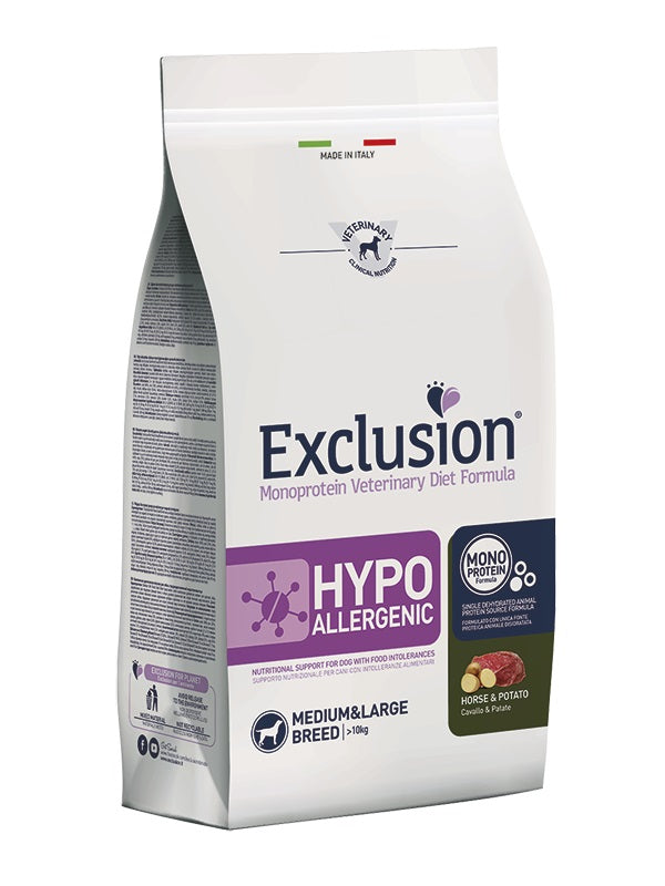 EXCLUSION CANE DIET HYPOALLERGENIC ADULTO MEDIUM&LARGE CAVALLO & PATATE 2 KG
