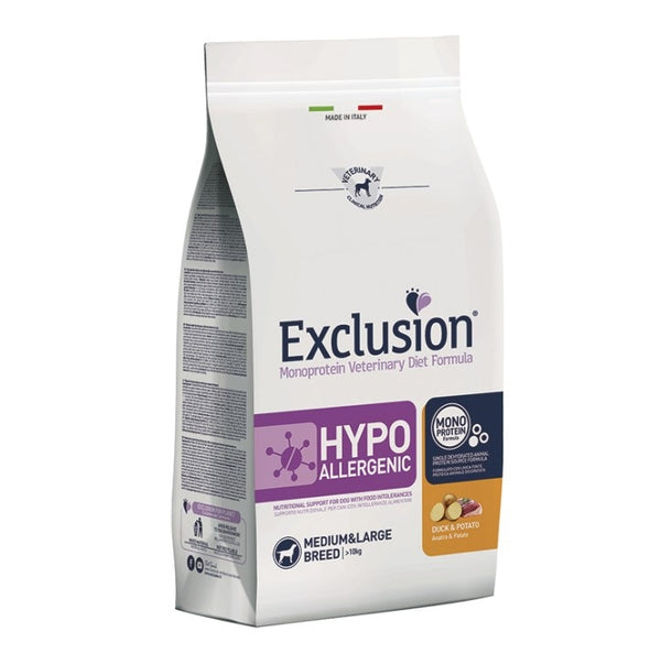 EXCLUSION CANE DIET HYPOALLERGENIC ADULTO MEDIUM&LARGE ANATRA & PATATE 2 KG