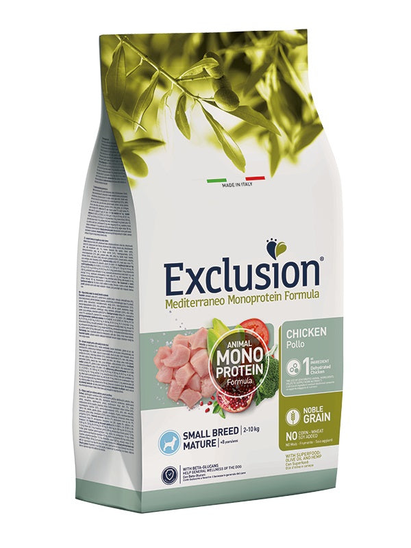 EXCLUSION CANE MEDITERRANEO MATURE SMALL POLLO 2 KG