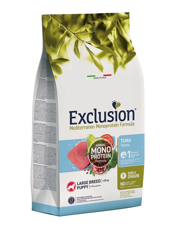 EXCLUSION CANE MEDITERRANEO PUPPY LARGE TONNO 12 KG
