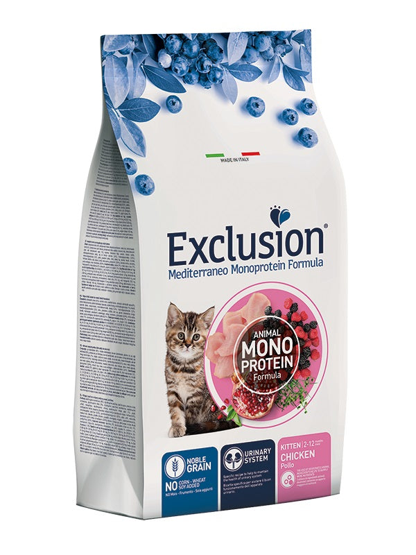 EXCLUSION GATTO MEDITERRANEO KITTEN POLLO 300 GR