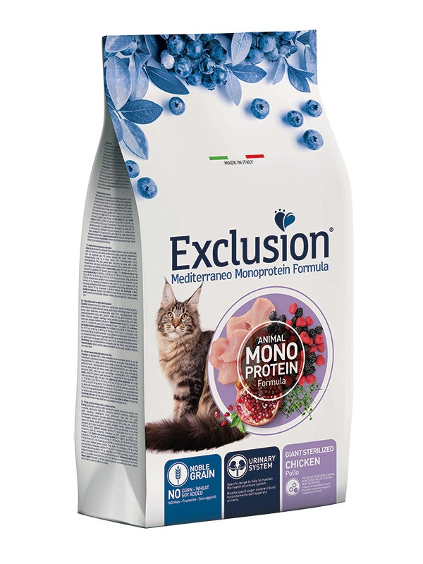 EXCLUSION GATTO MEDITERRANEO ADULTO GIANT STERILIZZATO POLLO 300 GR