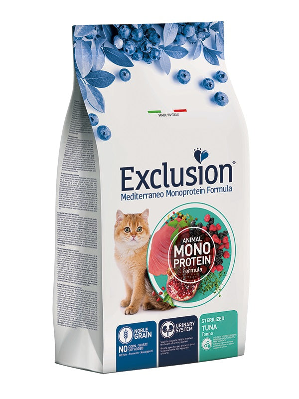 EXCLUSION GATTO MEDITERRANEO ADULTO STERILIZZATO TONNO 12 KG