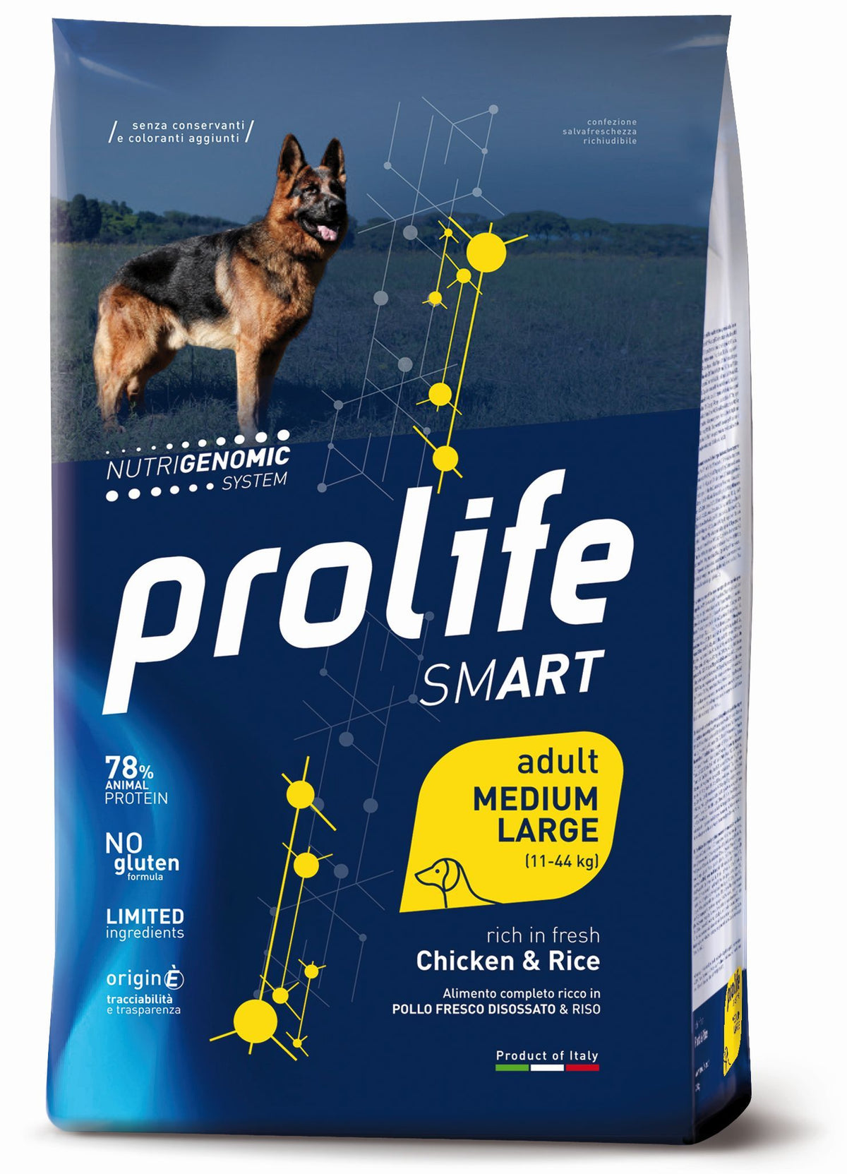 PROLIFE CANE SMART ADULTO MEDIUM&LARGE POLLO & RISO 12 KG