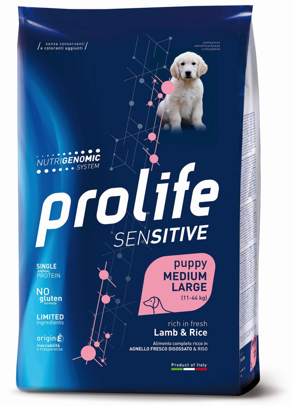 PROLIFE CANE SENSITIVE PUPPY MEDIUM&LARGE AGNELLO & RISO 10 KG