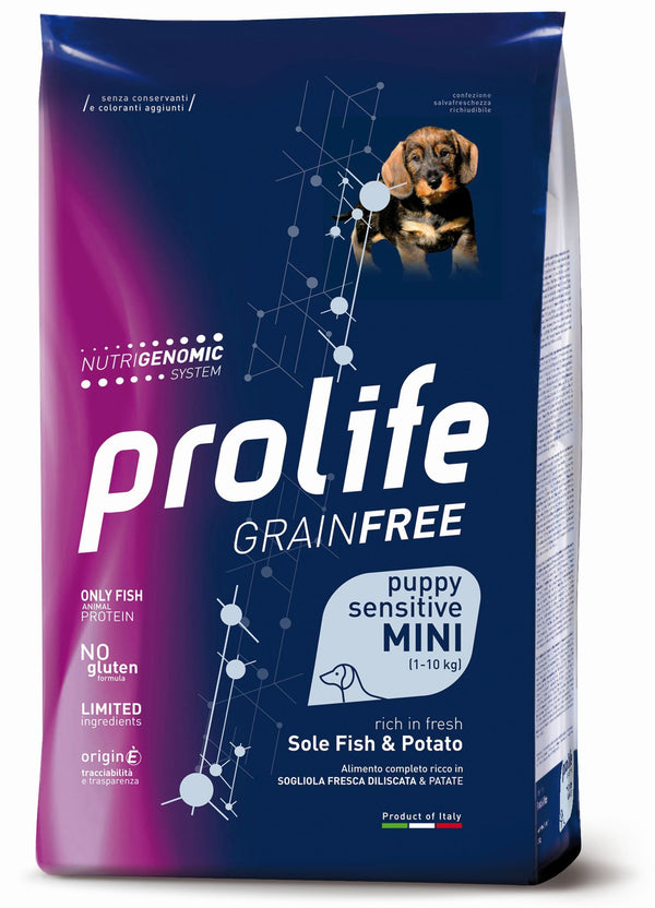 PROLIFE CANE GRAIN FREE SENSITIVE PUPPY MINI SOGLIOLA & PATATE 2 KG