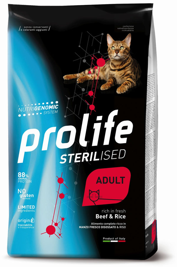PROLIFE GATTO STERILISED ADULTO MANZO & RISO 7 KG