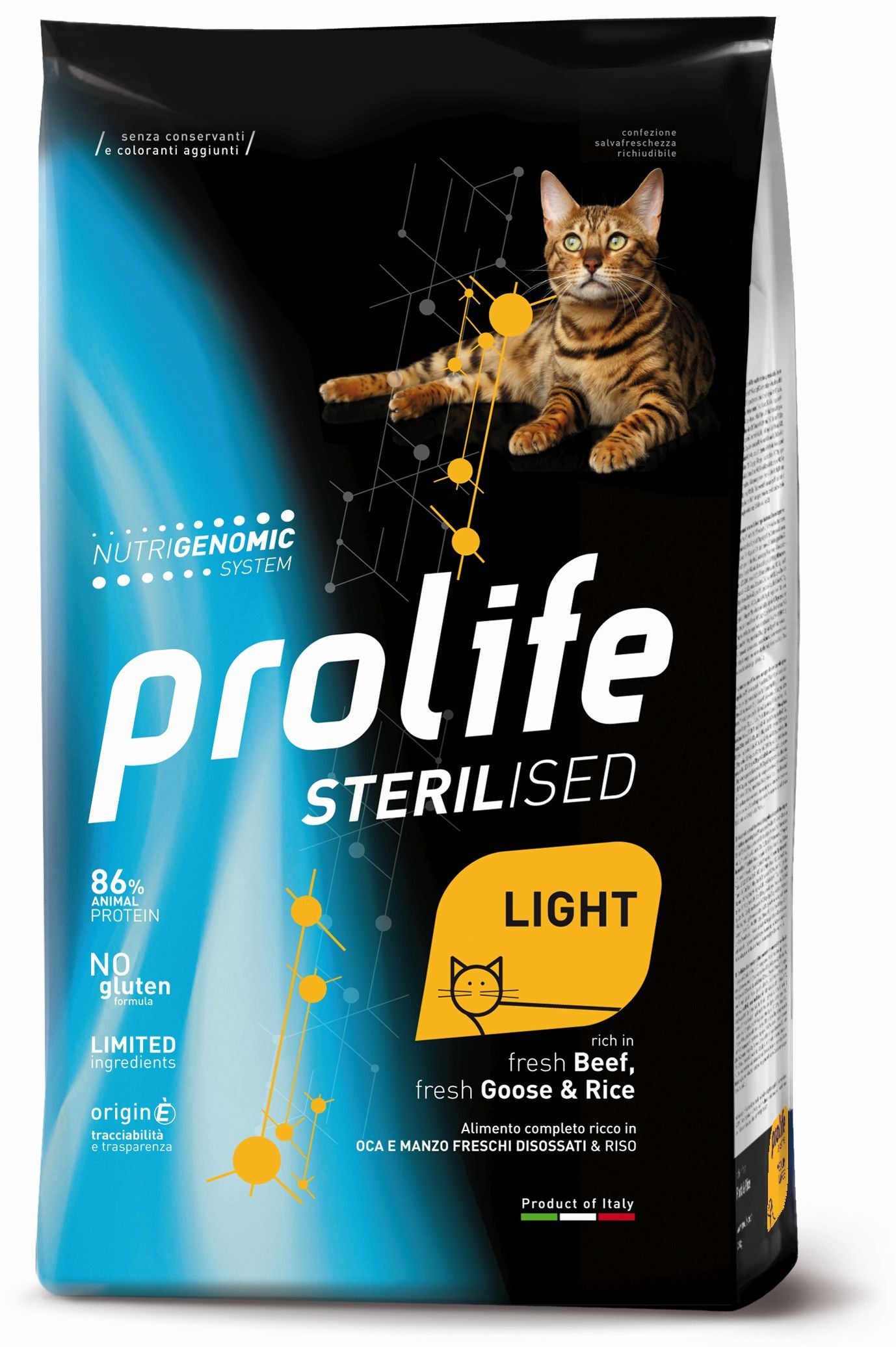 PROLIFE GATTO STERILISED LIGHT ADULTO OCA, MANZO & RISO 400 GR