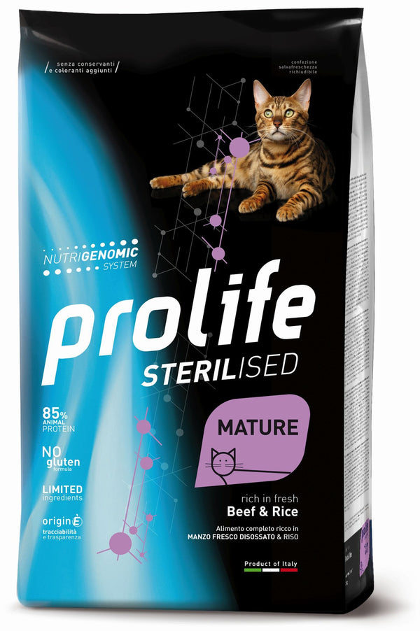 PROLIFE GATTO STERILISED MATURE MANZO & RISO 400 GR